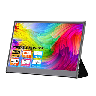 Konsalz 15.6 Inch Touch Screen Portable Monitor, FHD 1920 × 1080, IPS Ultra-Thin Laptop Monitor, HDMI, USB Type-C, Dual Speakers, Display Screen Gaming Monitor for Laptop, PC, Phone, Mac, Xbox PS5/PS4 Switch - Konsalz