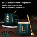 Konsalz Coffee Mug and Spoon with Electric Heated Coaster, 55°C Smart Constant Temperature, Ideal Coffee Mug Warmer, Gift Set for Birthday, Anniversaries, Easter Sunday and Good Friday, Green - Konsalz