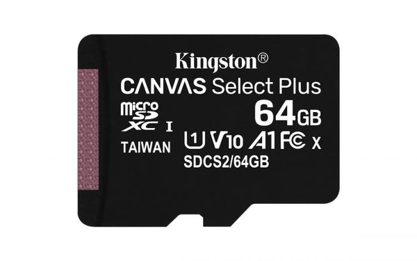 Kingston 64GB MicroSD SDHC SDXC Class10 UHS-I Memory Card 100MB/s Read 10MB/s Write with standard SD adaptor